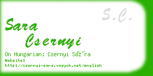 sara csernyi business card